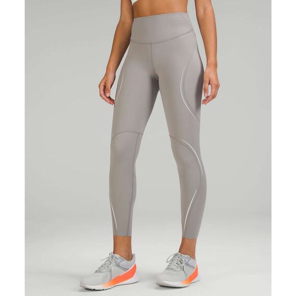 Lululemon Base Pace High-Rise Reflective Tight 25" Gull Grey Size 6 - Picture 1 of 8